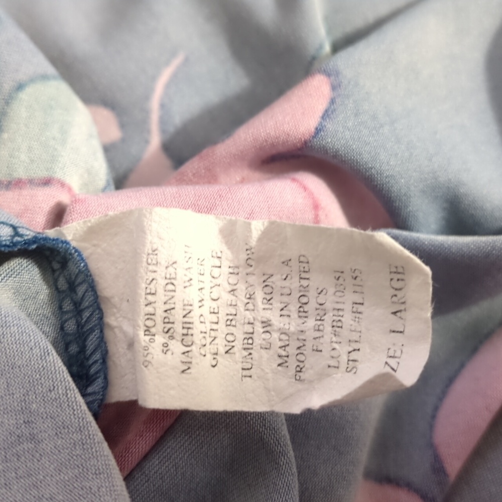 First Love Navy and Pink Floral Tank Top Size l - Picture 6 of 6